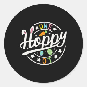 One Hoppy Occupational Therapist Sonnenanbeter Ohr Runder Aufkleber
