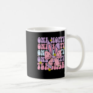 One Hoppy Teacher Retro Bunny Oaster Teacher Apple Kaffeetasse