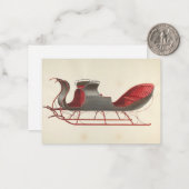 One Horse Open Sleigh - Weihnachten Mitteilungskarte (Vorderseite/Rückseite Beispiel)