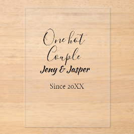 One hot couple add name since 20XX year date Acryleinladungen