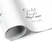 One hot couple add name since 20XX year date Geschenkpapier (Rolleneckpunkt)