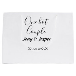 One hot couple add name since 20XX year date Große Geschenktüte
