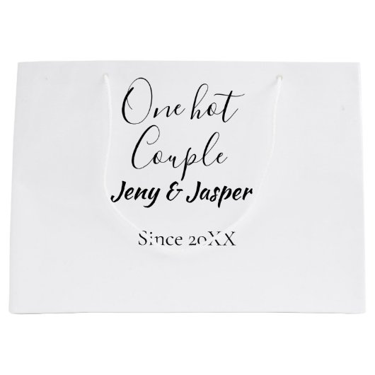 One hot couple add name since 20XX year date Große Geschenktüte (Vorderseite)
