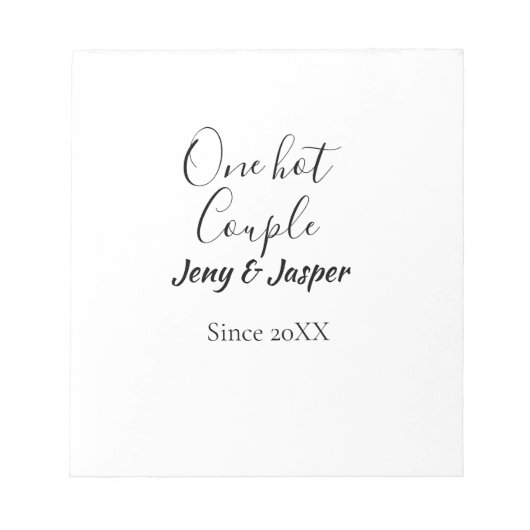 One hot couple add name since 20XX year date Notizblock (Vorderseite)
