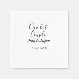 One hot couple add name since 20XX year date Serviette