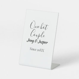 One hot couple add name since 20XX year date Sockelschild