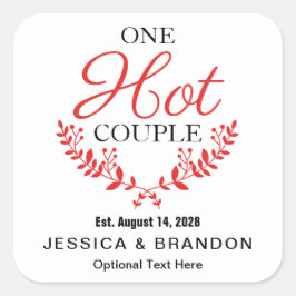 One Hot Couple Square Label HS036sqn Quadratischer Aufkleber