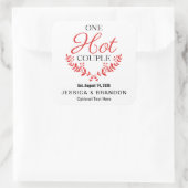 One Hot Couple Square Label HS036sqn Quadratischer Aufkleber (Tasche)