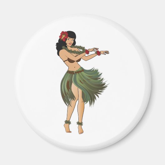 One Hula Girl Dancing Magnet (Vorne)
