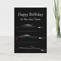 One I Liebe Black Sport Cars Spaß Geburtstagskarte