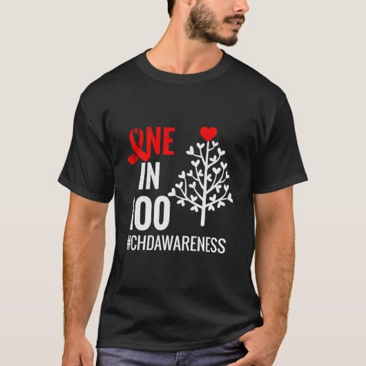 One In 100 Congenital He Defect Month Chd Warrior T-Shirt (Vorderseite)