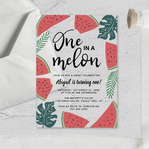 One In A Melon 1. Geburtstag Acryleinladungen