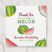One in a Melon 1. Geburtstag Danke Geschenkanhänger (Rückseite)