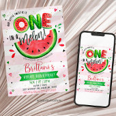 One In A Melon 1. Geburtstag Wassermelone  Einladung