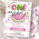 One In A Melon 1. Geburtstag Wassermelone  Einladung