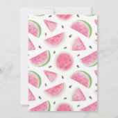 One In A Melon 1. Geburtstag Wassermelone Einladung (Rückseite)