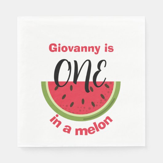 One in a Melon 1st Birthday Party Serviette (Vorderseite)