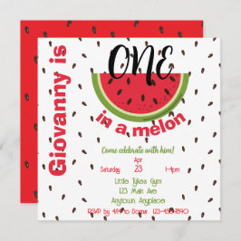 One in a Melon 1st Birthday Party Square