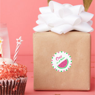 One In A Melon 1st Birthday Runder Aufkleber