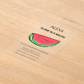 One in a Melon 1st Birthday Watermelon Birthday Acryleinladungen (Ablage )