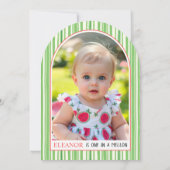 One in a melon 1st birthday watermelon summer einladung (Rückseite)