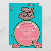 One in a Melon, 1st Bright Watermelon Birthday Einladung (Vorne/Hinten)