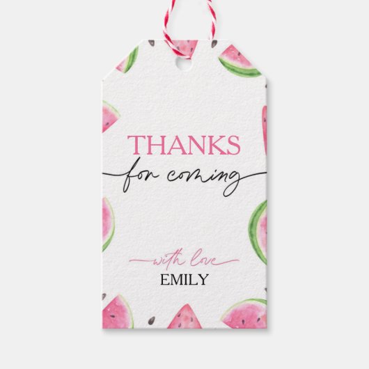 One in A Melon Birthday Watermelon Vielen Dank Geschenkanhänger (Vorderseite)