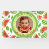 One In A Melon Custom Photo Watermelon Birthday Banner (Horizontal)