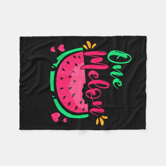 One In A Melon Dada Summer Birthday Party Matching Fleecedecke (Vorderseite (Horizontal))