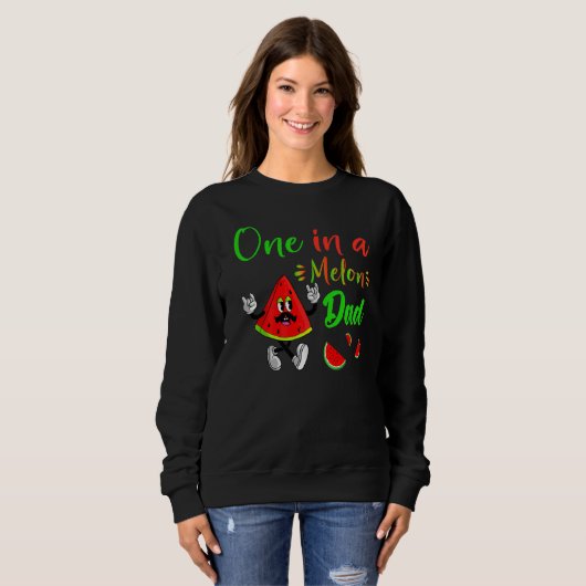 One in a Melon Daddy Dada Watermelon Frucht Coole Sweatshirt (Vorne ganz)