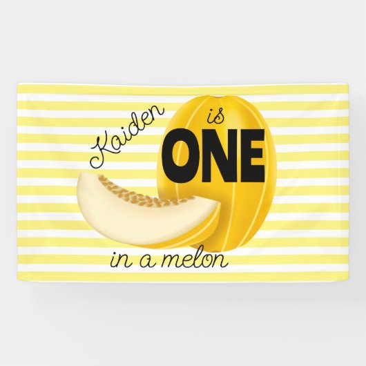 One in a Melon First 1st Birthday Party Banner (Horizontal)