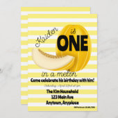 One in a Melon First 1st Birthday Party Einladung (Vorne/Hinten)