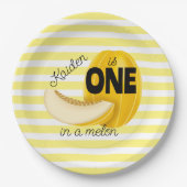 One in a Melon First 1st Birthday Party Pappteller (Vorderseite)