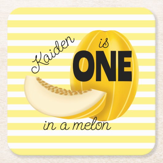 One in a Melon First 1st Birthday Party Rechteckiger Pappuntersetzer (Vorderseite)