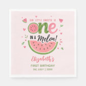 One in a Melon! First Birthday Girl Party Serviette (Vorderseite)