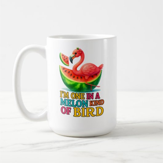 One in a Melon Flamingo - Funny Tropical Bird Kaffeetasse (Links)