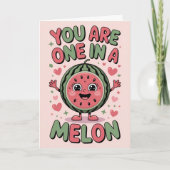 One in a Melon – Fun Watermelon Birthday Card Karte (Vorderseite)