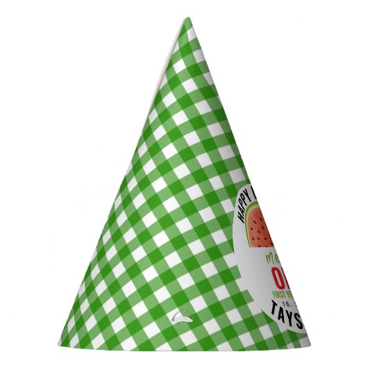 One in a Melon glitter watermelon 1st birthday Partyhütchen (Links)