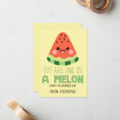 One in a Melon Kids Valentine Card Mitteilungskarte (Vorderseite/Rückseite Beispiel)