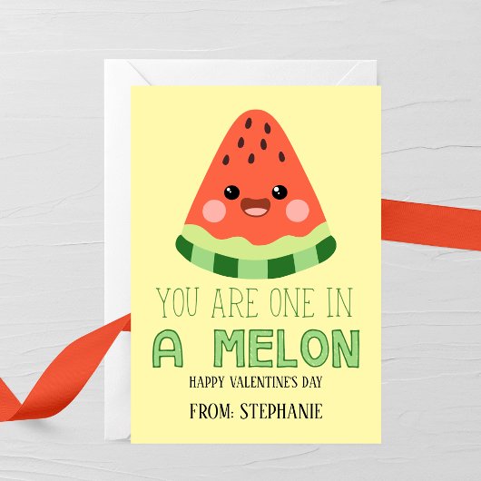 One in a Melon Kids Valentine Card Mitteilungskarte