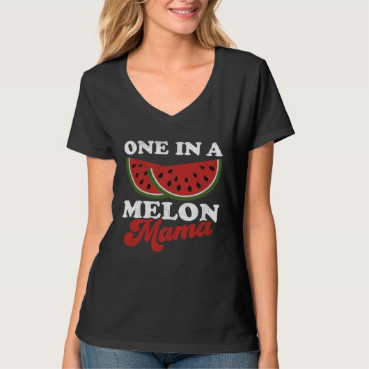 One In A Melon Mama Watermelon Summer Retro Cute T-Shirt (Vorderseite)