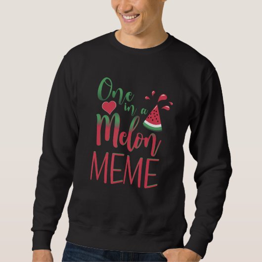 One in a Melon Meme Matching Family Watermelon Par Sweatshirt (Vorderseite)