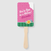 "One in a Melon" Rosa & Green Watermelon Tropisch Fächer (Vorderseite)