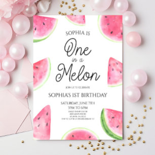 One In A Melon Rosa Wassermelone 1. Geburtstagsfei Einladung