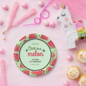 One in a Melon Summer Watermelon 1st Birthday Pappteller (Party)