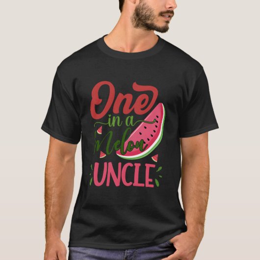 One In A Melon Uncle Watermelon Family Bday Py T-Shirt (Vorderseite)