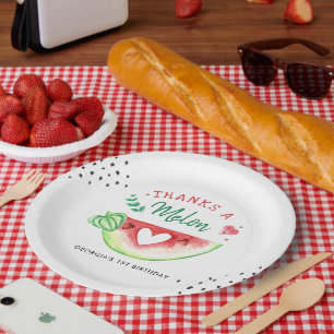 One In A Melon Wassermelonen Geburtstag Pappteller