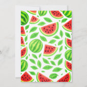 One In A Melon Watermelon 1st Birthday Einladung (Rückseite)