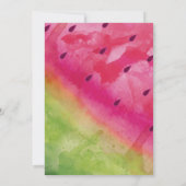 One In A Melon Watermelon 1st Birthday Invitation Einladung (Rückseite)