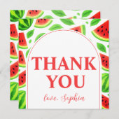 One In A Melon Watermelon Birthday Party Dankeskarte (Vorne/Hinten)